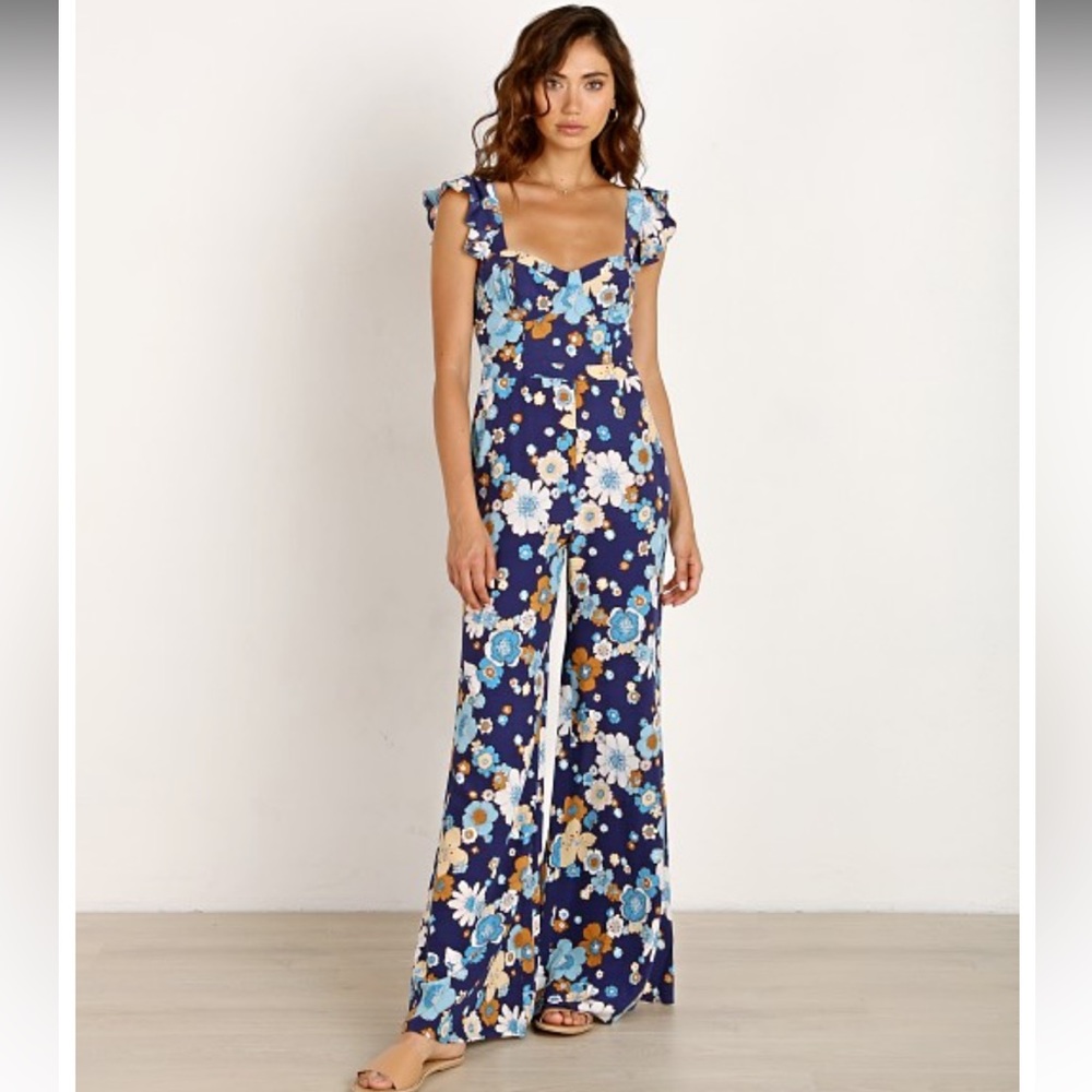 For Love & Lemons
Magnolia Ruffled Jumper Midnight Bloom, Size XS